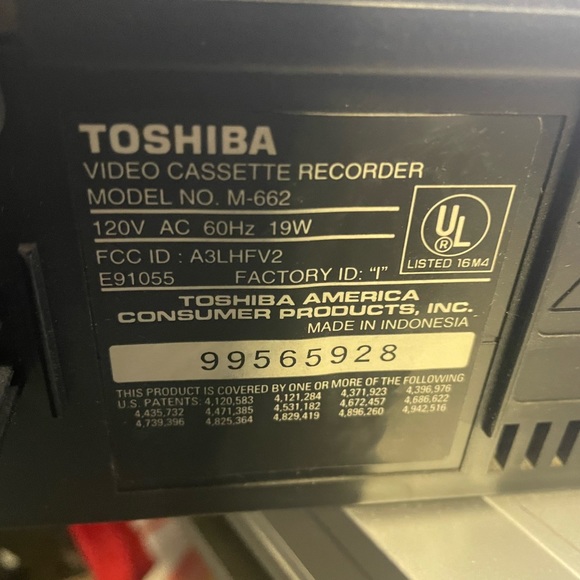 Vcr player/ recorder Toshiba
Used conditions - Picture 10 of 11